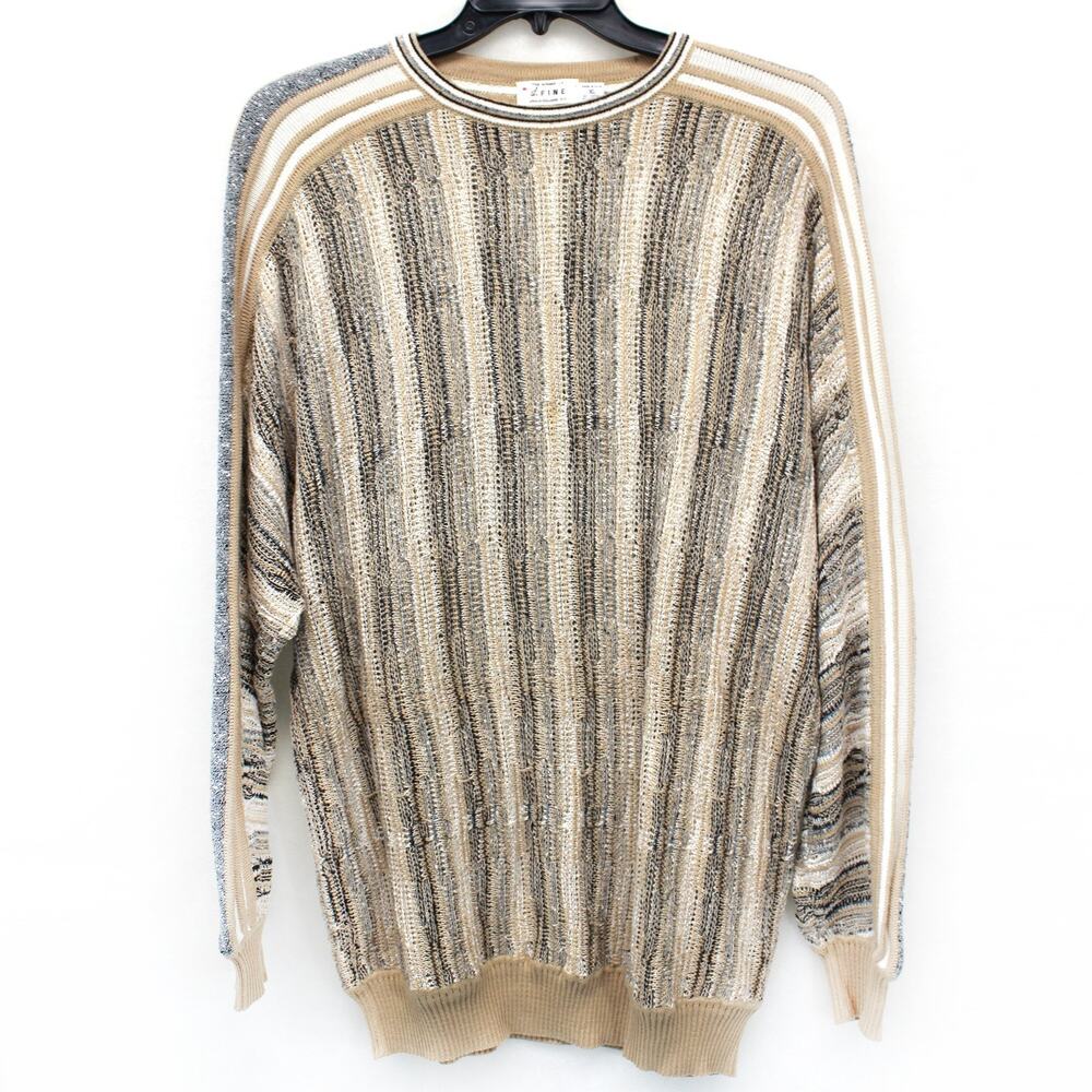 The Mirage L.V. D. Fine Union Square S.F. Vtg Cotton Sweater Pullover Striped XL